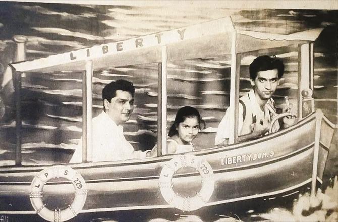 A photo of Zeenat Aman with her father Amanullah Khan (left) which she shared on Instagram.