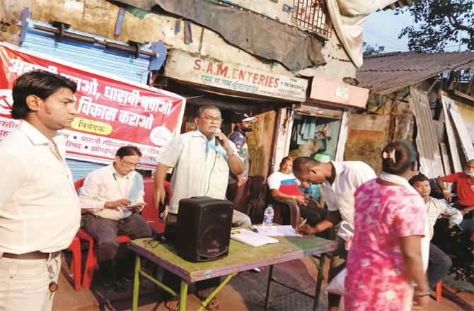 A scene from the second phase of the `Adani Hitao Dharavi Bachao` campaign.