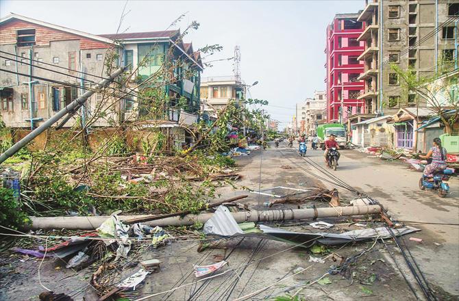 A scene after the storm subsided in Rakhine. (AP/PTI)