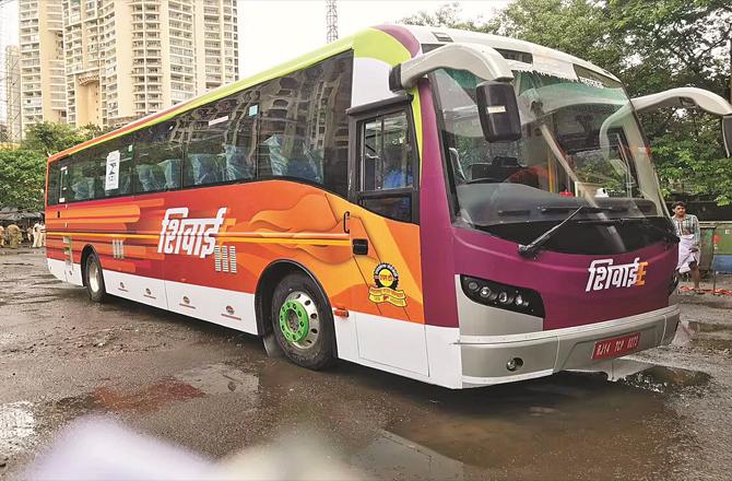 `Shivai` electric bus for which Roygarh district residents are waiting (file photo)