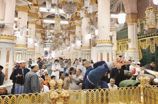 At the time when the people of Banu Khuza`ah came to the service of the Holy Prophet with their cries, the Holy Prophet was present in the same mosque, i.e. the Prophet`s Mosque.