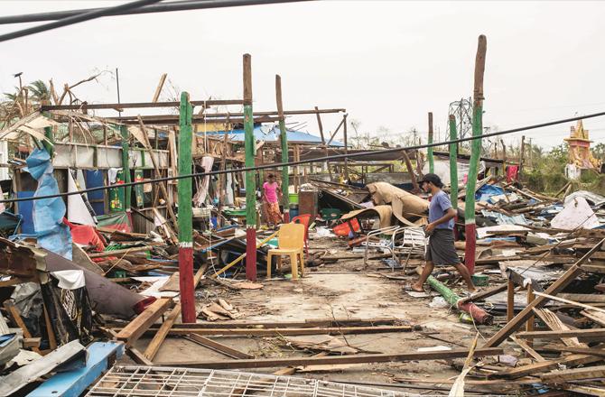 This situation happened after the storm passed in Rakhine. (AP/PTI)