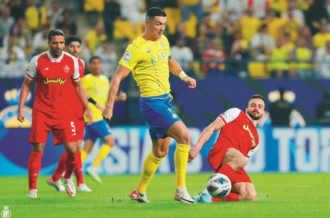 Cristiano Ronaldo looks on during the match. Photo: INN