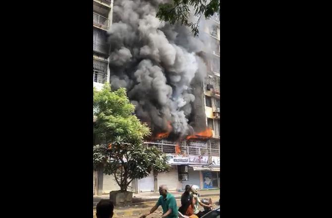 Kandioli building fire scene. Photo: PTI
