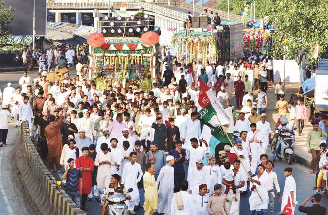 A view of the historical procession of the Khilafat House. Photo: Inquilab