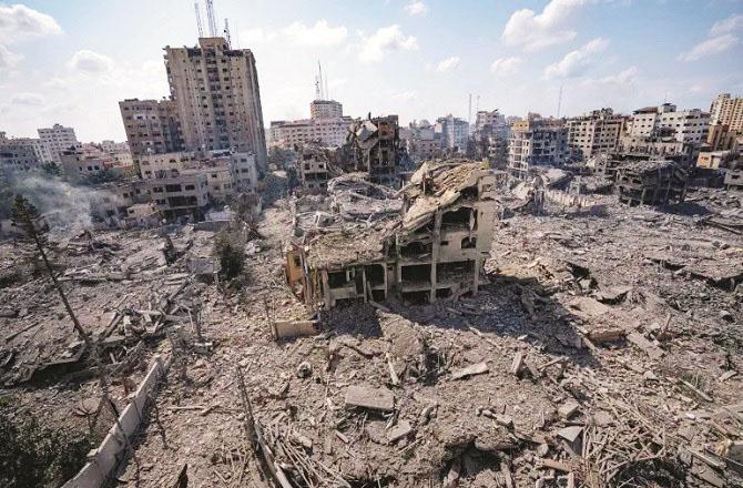 Israel is using extremely powerful bombs in Gaza that turn settlements into piles of rubble. Photo: INN