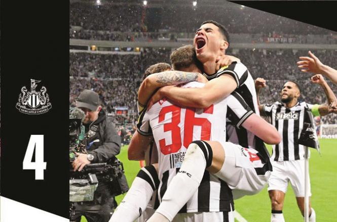 Newcastle`s players put on a brilliant performance to beat PSG. Photo: INN