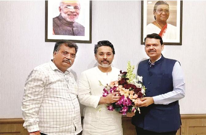 From right, Vivendra Farnavis, Nilesh Rane and Ravinder Chauhan