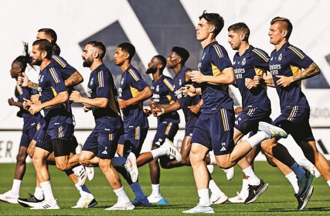 Real Madrid players busy in practice. Photo: INN