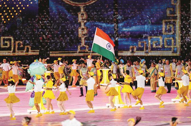 The opening ceremony of the Asian Games started in Hangzhou, China. Photo: PTI