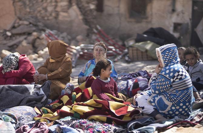 Many people have been displaced by the earthquake in Morocco. Photo: PTI