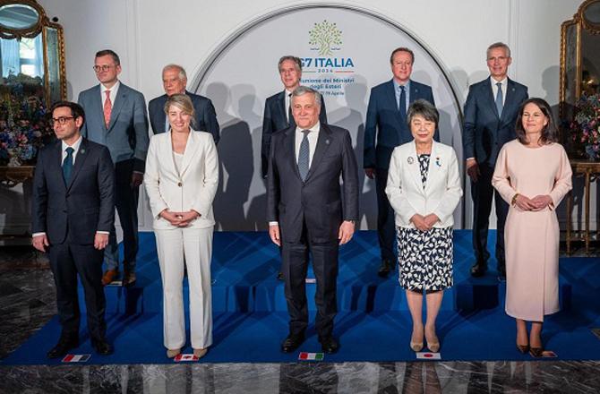 During the G7 ministerial meeting. Image: X
