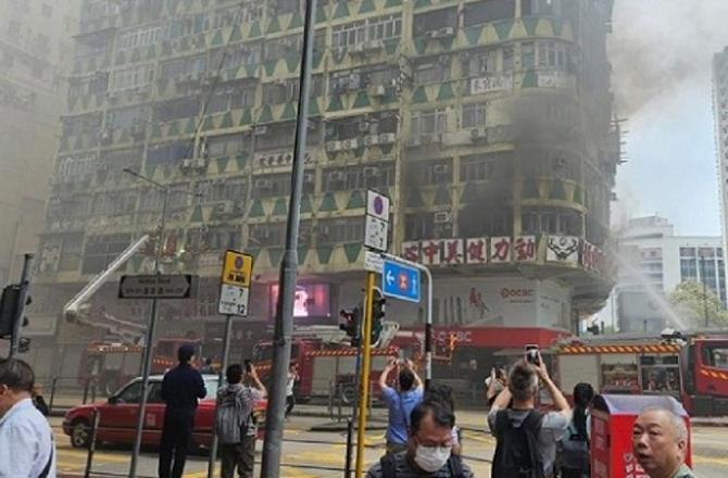 Building affected by fire. Photo: X