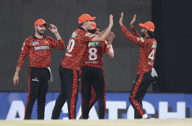 Sunrisers Hyderabad`s players. Phto:INN