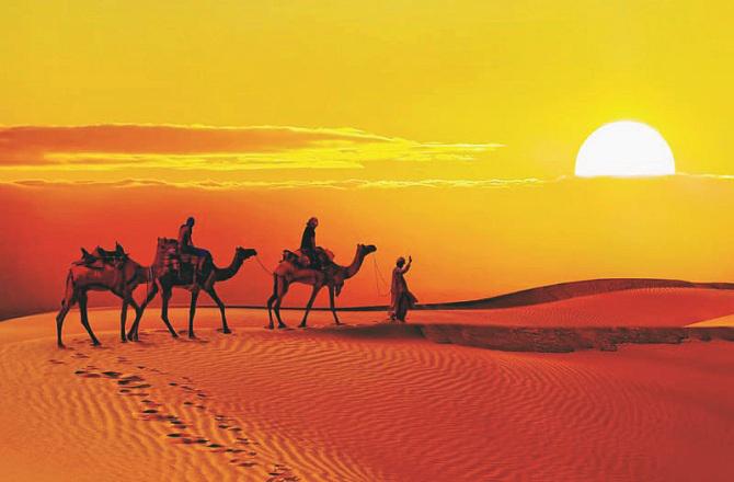 Rajasthan`s Jaisalmer desert sand is famous. Photo: INN