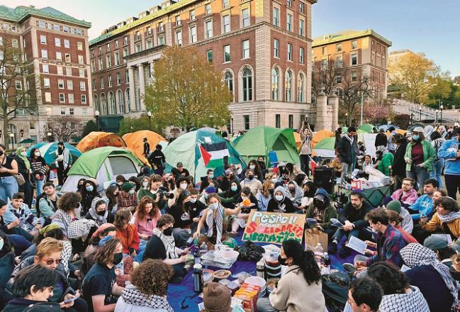 Demonstrations in favor of Palestine are also taking place in different universities of America. Photo: INN