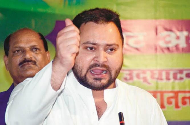 Tejashwi Yadav has taken iron on his tail from BJP and JDU. Photo: INN