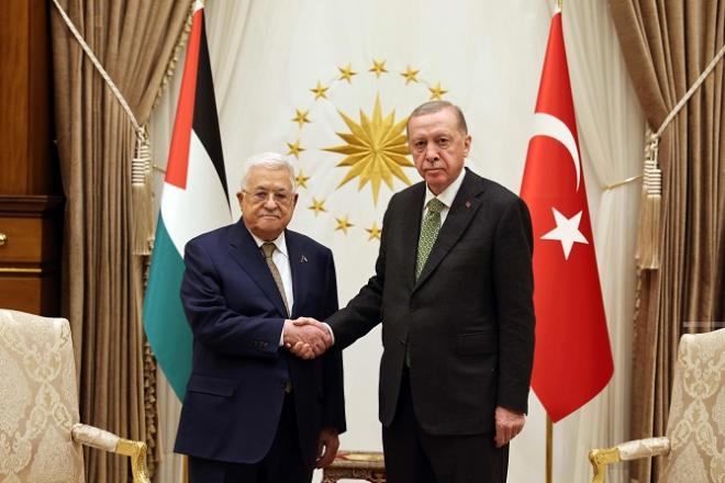 Turkish President Recep Tayyip Erdogan and Palestinian President Mahmoud Abbas. Photo: INN
