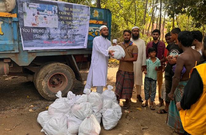 Providing aid to Rohingya victims. Image: X