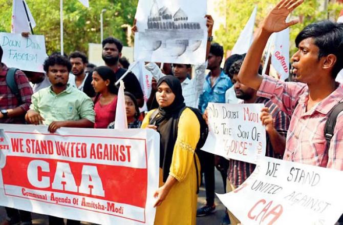 There have been protests across the country against the CAA and NRC law. Photo: INN