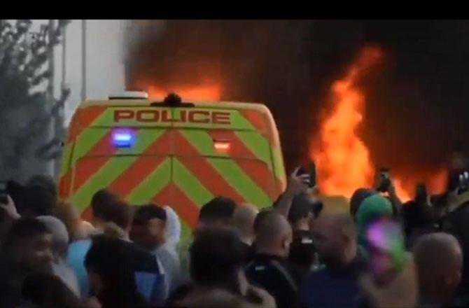 A view of the riots in Britain. Photo: INN