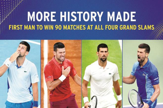 Novak Djokovic has won 90 or more matches in all four Grand Slams. Photo: INN