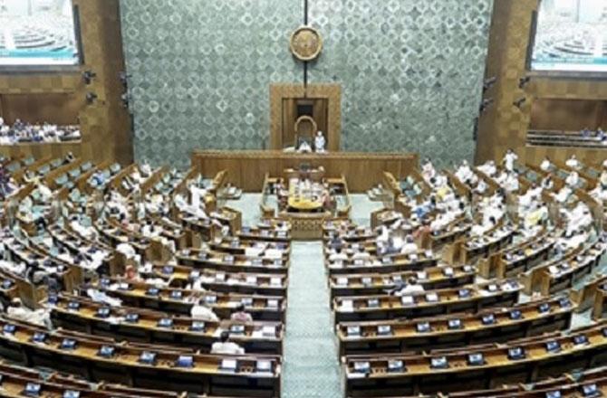 Interior view of Parliament. Photo: PTI