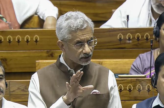 S. Jaishankar during his speech in Parliament. Photo: PTI