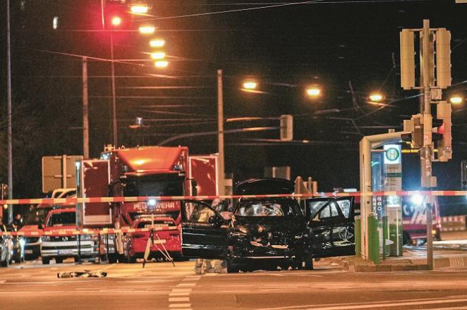 The black BMW used by the attacker to target the Christmas market. Photo: INN