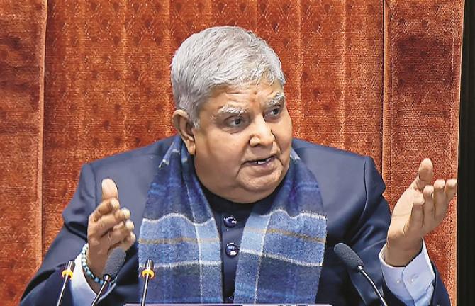 Rajya Sabha Chairman and Vice President Jagdeep Dhankar. Photo: PTI