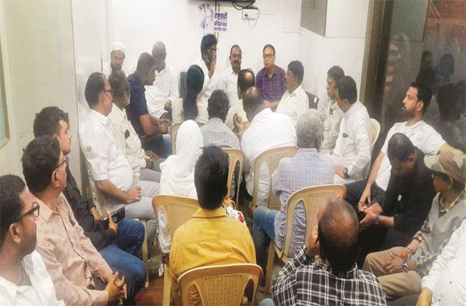 Scene from the meeting held at the NCP office. Picture: INN