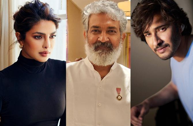 Mahesh Babu, SS Rajamouli, Priyanka Chopra. Photo: INN