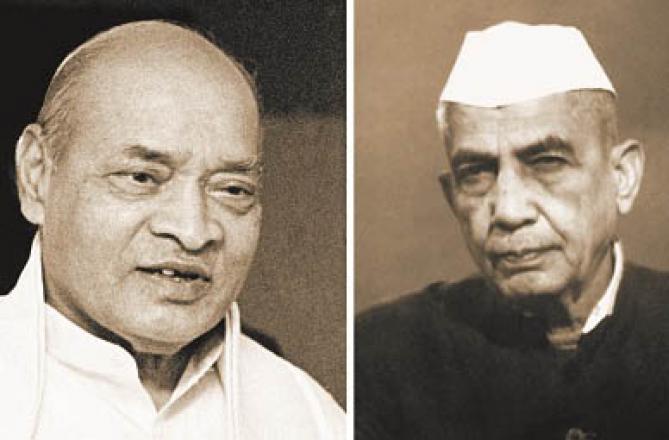 Karpuri Thakur and Chaudhary Charan Singh. Photo: INN