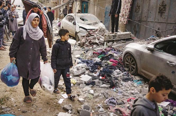 A road situation during the war in Gaza. Photo: PTI