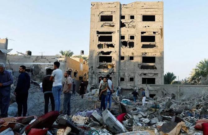 The scene of destruction in Gaza after the Israeli attack. Photo: INN