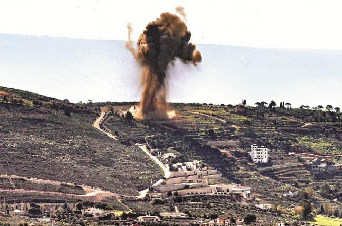 A photo of the aftermath of an Israeli airstrike in southeastern Lebanon. Photo: INN