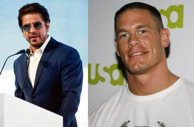 Shah Rukh Khan and John Cena. Photo: INN