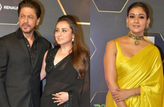 Shah Rukh Khan, Rani Mukherjee, and Nayanthara. Photo: INN