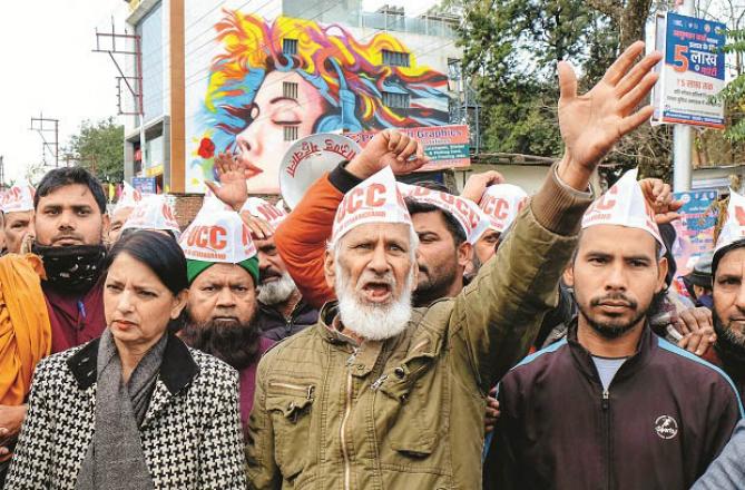Muslims in Uttarakhand openly protested against the Uniform Civil Code and told the world that this law came into being only in anti-Islam. Photo: INN