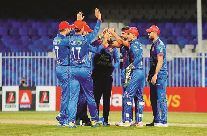 Afghanistan players celebrating the win