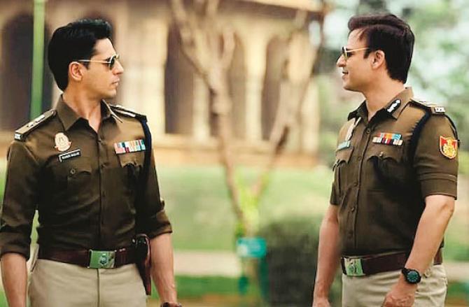 Vivek Oberoi and Siddharth Malhotra can be seen in a scene from `Indian Police Force`. Photo: INN