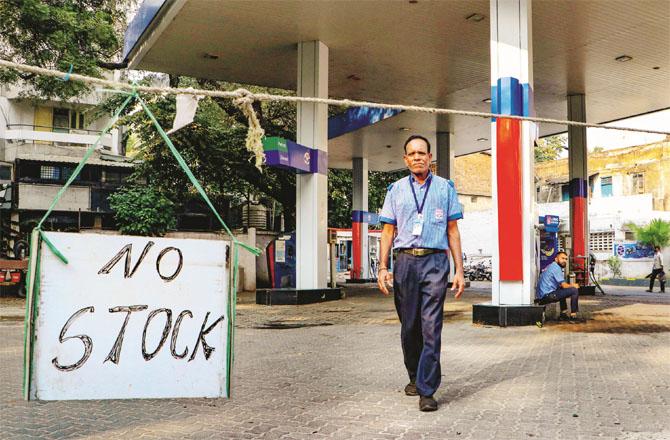 Despite the end of the strike, many petrol pumps are out of stock. (PTI)