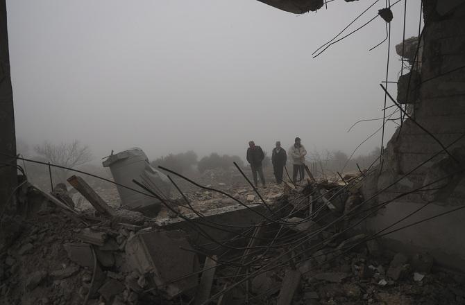 A scene from the attack on Syria. Photo: PTI