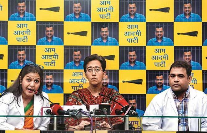 Atishi Singh, during a press conference with doctors. Photo: PTI