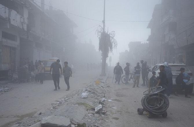 A scene from the Israeli offensive in Gaza. Photo: PTI
