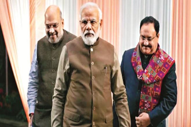Photo: INNPrime Minister Narendra Modi, Home Minister Amit Shah and JP Nadda. Photo: INN