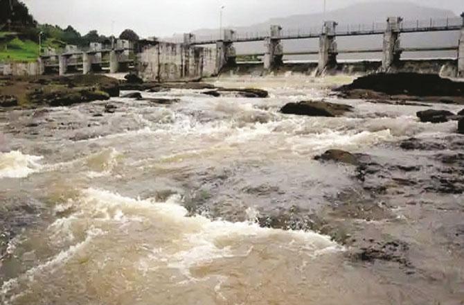 Panvel`s Deharing Dam which burst yesterday. Photo: INN