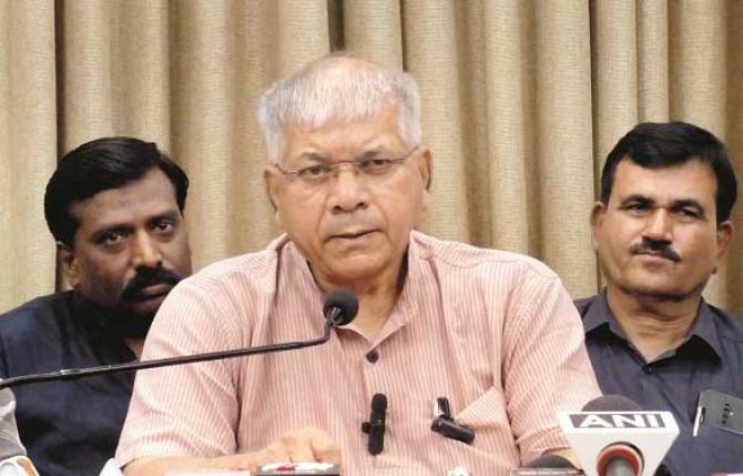 Prakash Ambedkar in a press conference. Photo: INN