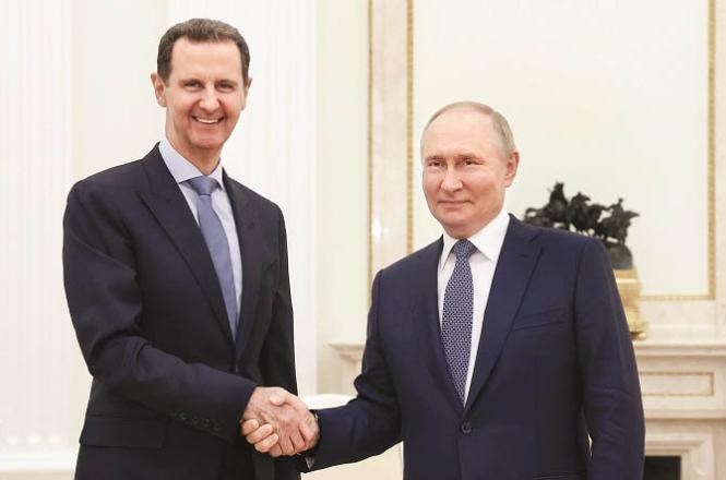 Vladimir Putin and Bashar al-Assad meeting. Photo: AP/PTI