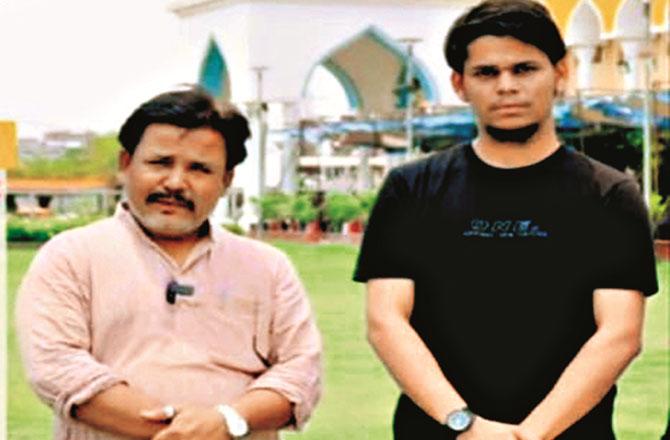 Khan Safwan Muhammad Asif with his father.